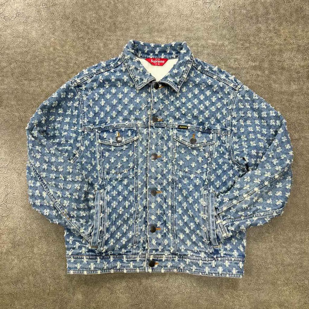 Supreme Trucker Jacket "HOLE PUNCH" Blue Used Size S