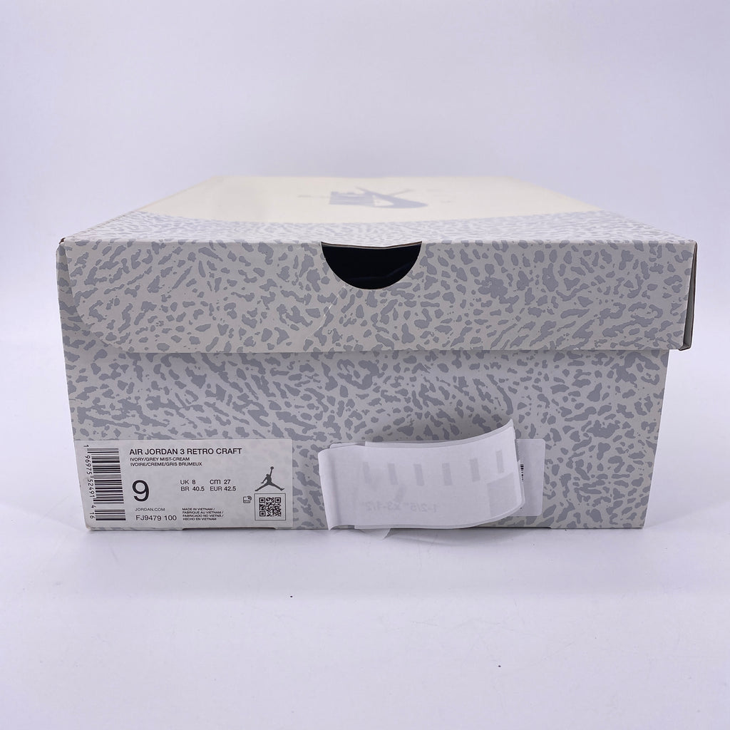 Air Jordan 3 Retro "Craft Ivory" 2024 New Size 9