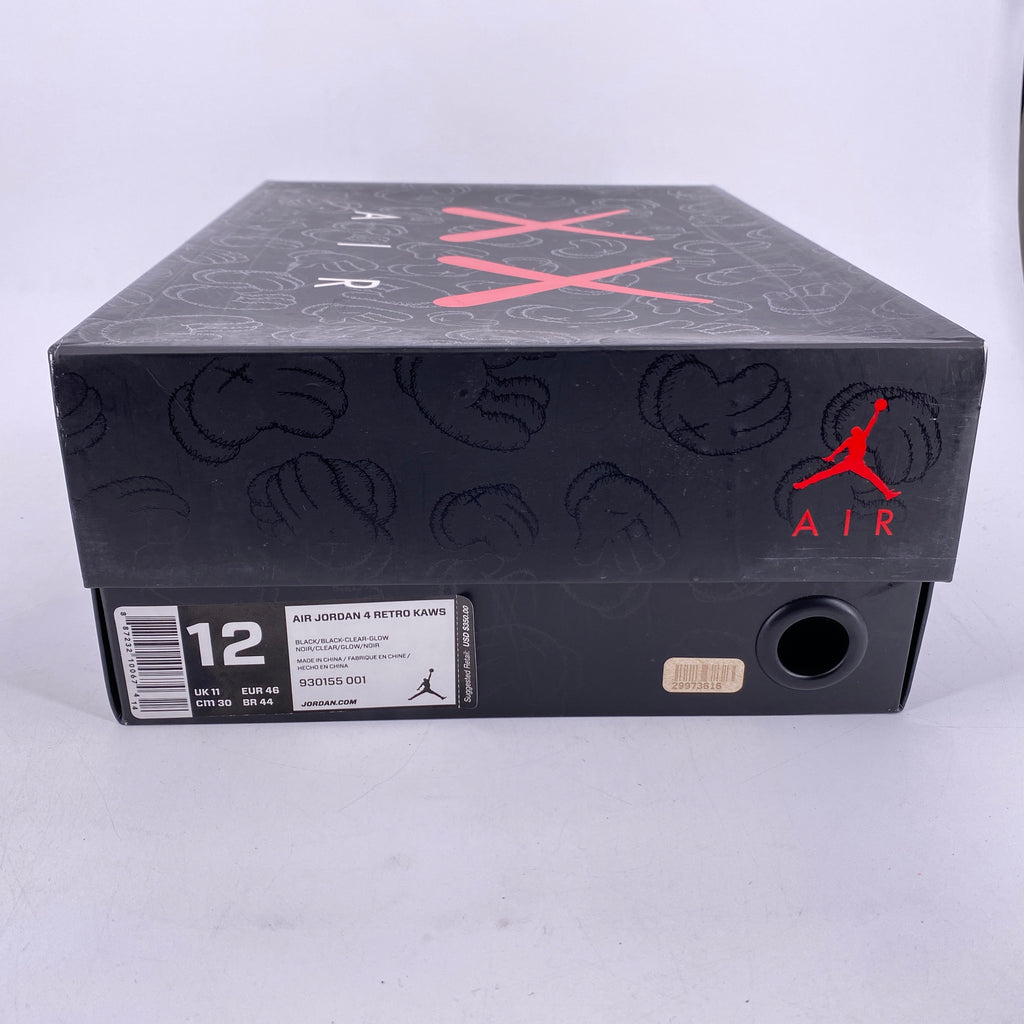 Air Jordan 4 Retro "Kaws Black" 2017 Used Size 12