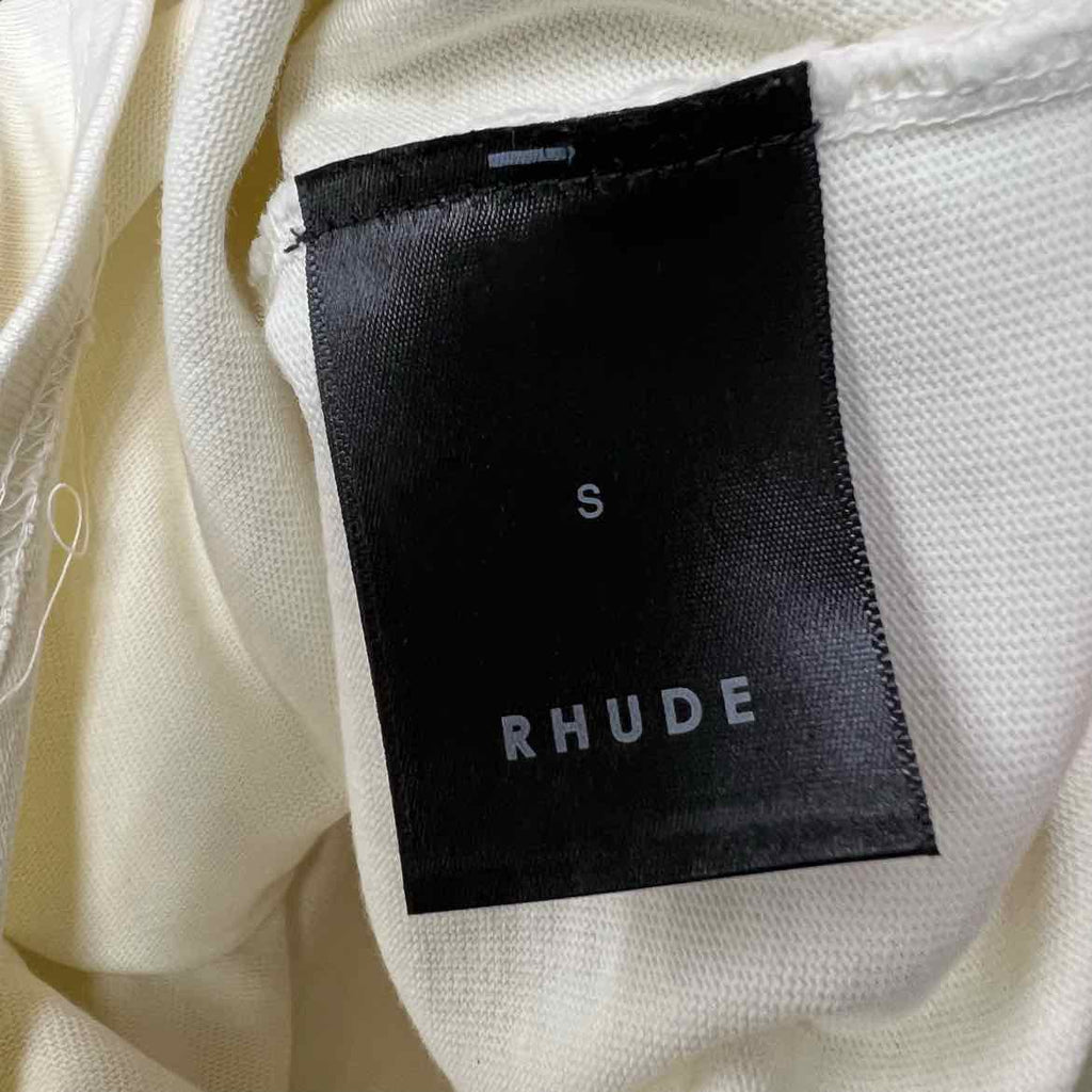 Rhude T-Shirt "SARDINES" Cream Used Size S