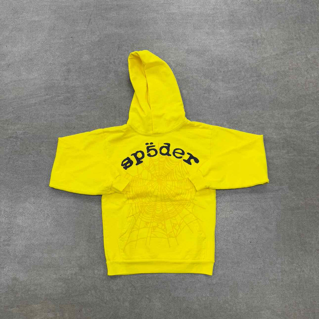 Sp5der Hoodie "LEGACY" Yellow New Size 2XL