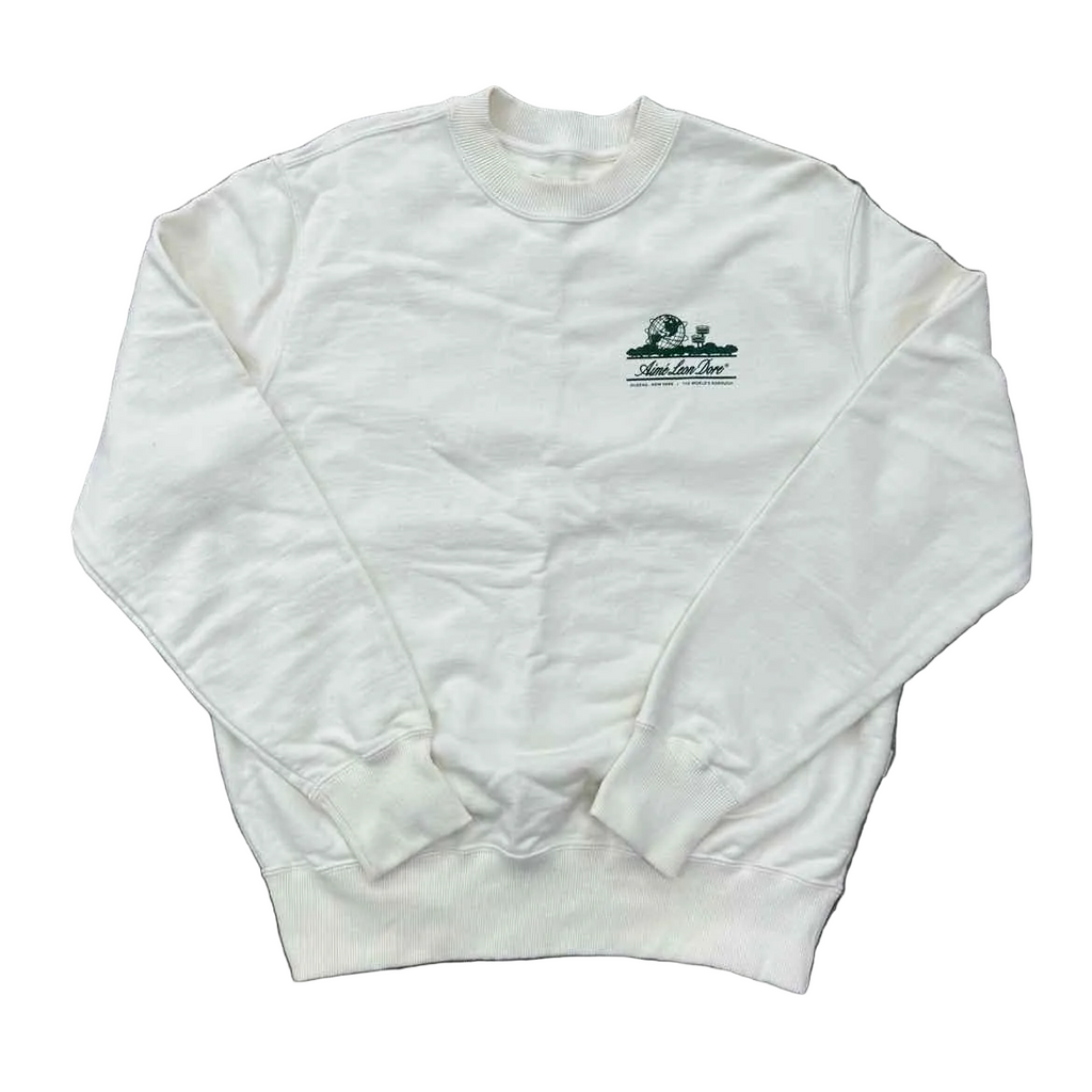 Aime Leon Dore Crewneck Sweater "WORLDSBOROUGH" Cream Used Size M