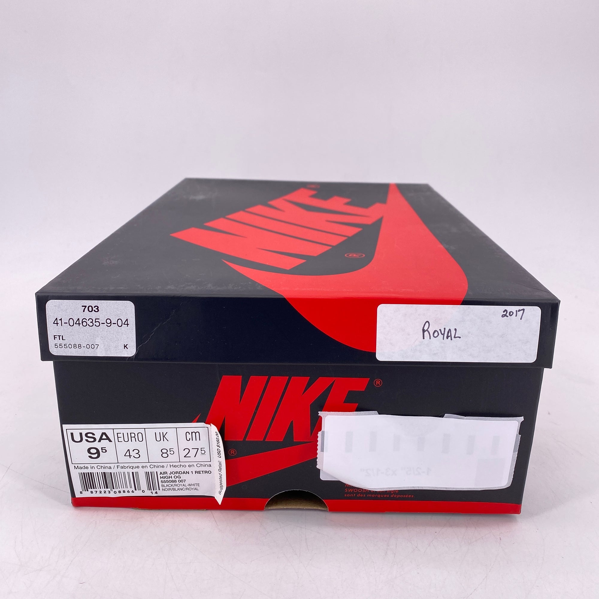 Air Jordan 1 Retro High OG &quot;Royal&quot; 2017 Used Size 9.5