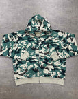 Bape Zip Up "WOODLAND CAMO" Green New Size 2XL