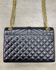 YSL Handbag "CASSANDRA ENVELOPE" New Black Size M