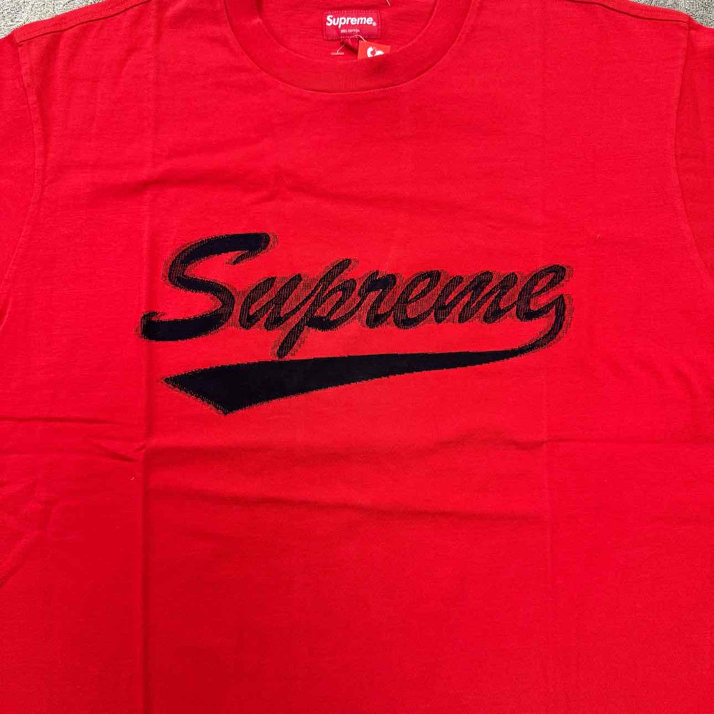 Supreme T-Shirt "INTARSIA SCRIPT" Red New Size XL