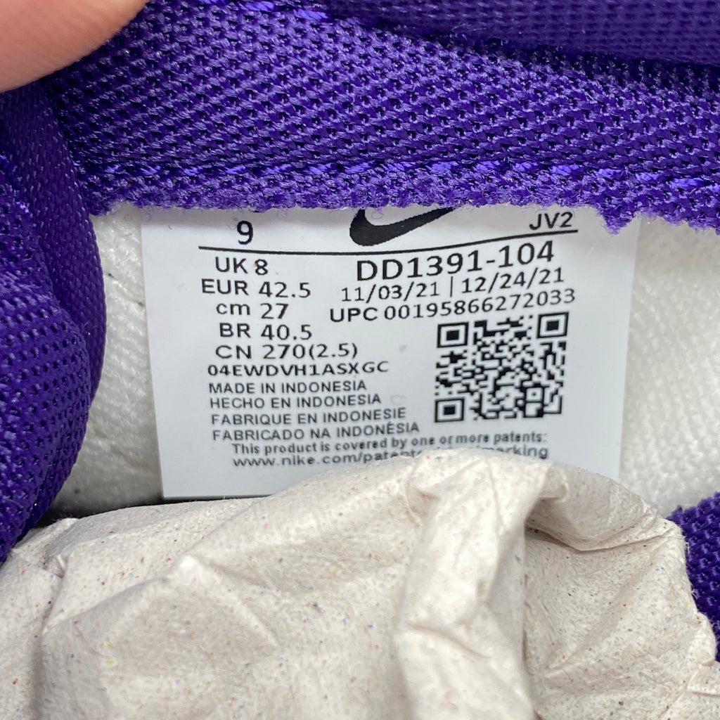 Nike Dunk Low Retro "Court Purple" 2022 New Size 9