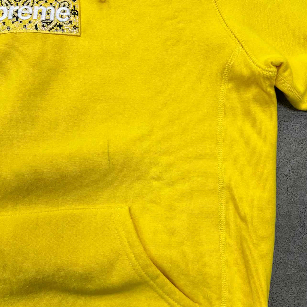 Supreme Hoodie "BANDANA BOX LOGO" Yellow Used Size S