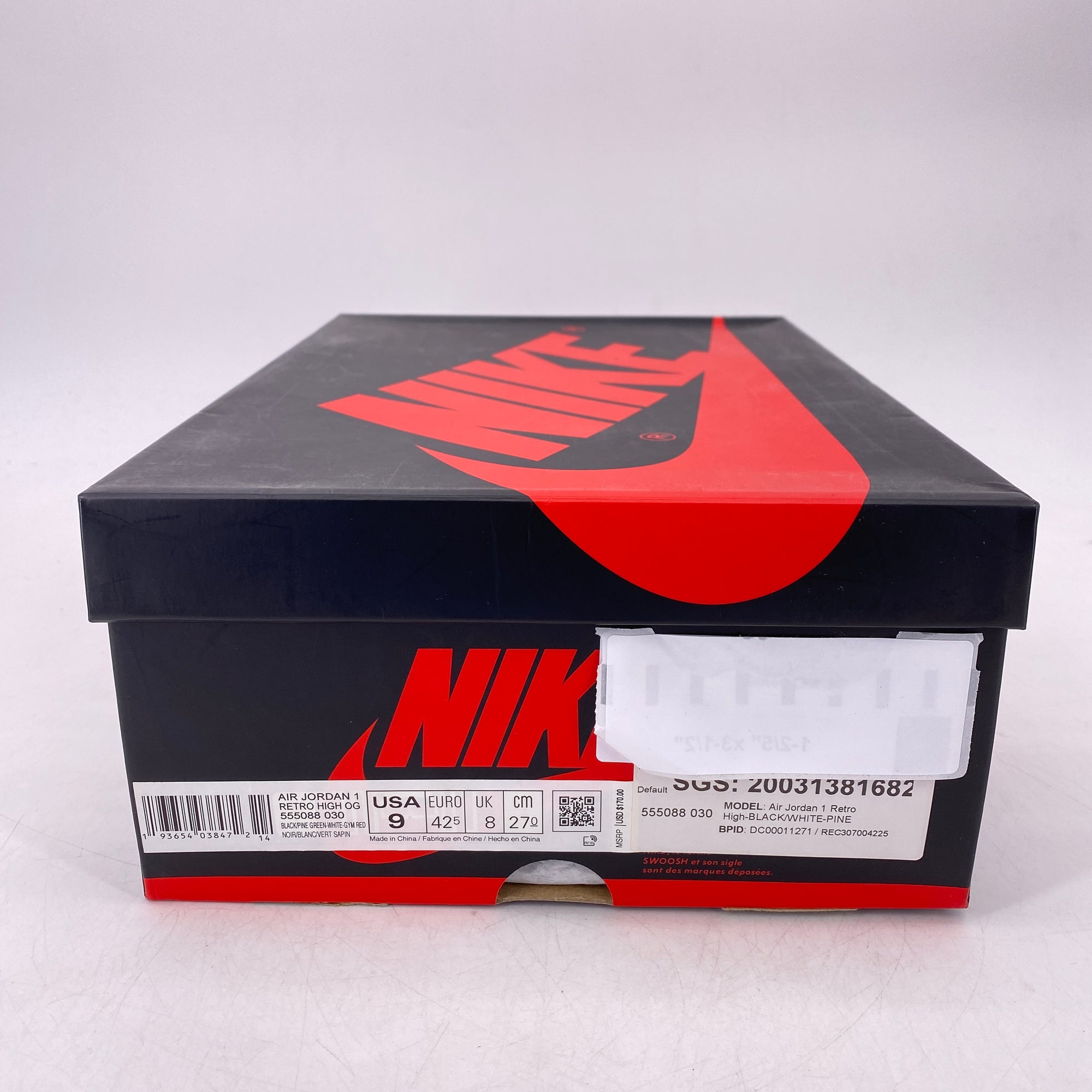Air Jordan 1 Retro High OG &quot;Pine Green 2.0&quot; 2020 Used Size 9