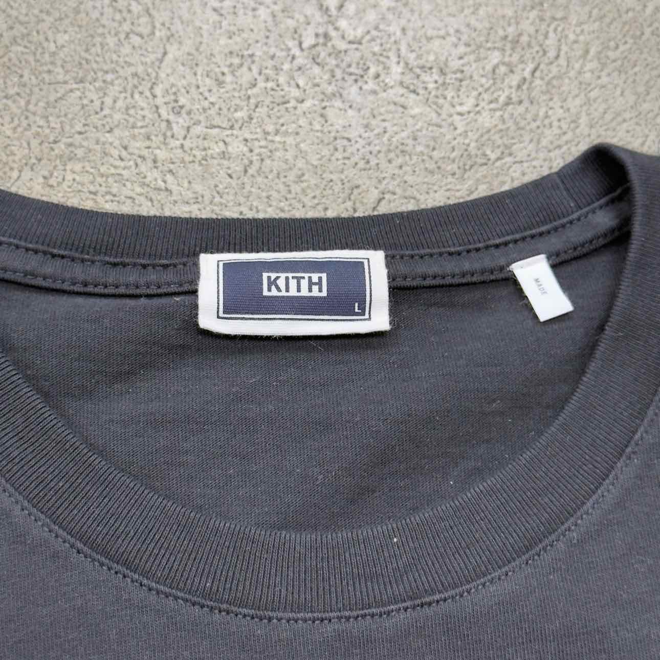 Kith T-Shirt &quot;CURSIVE LOGO&quot; Black Used Size L