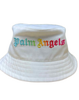 Palm Angels Bucket Hat "RACER BLUE" Cream New Size OS