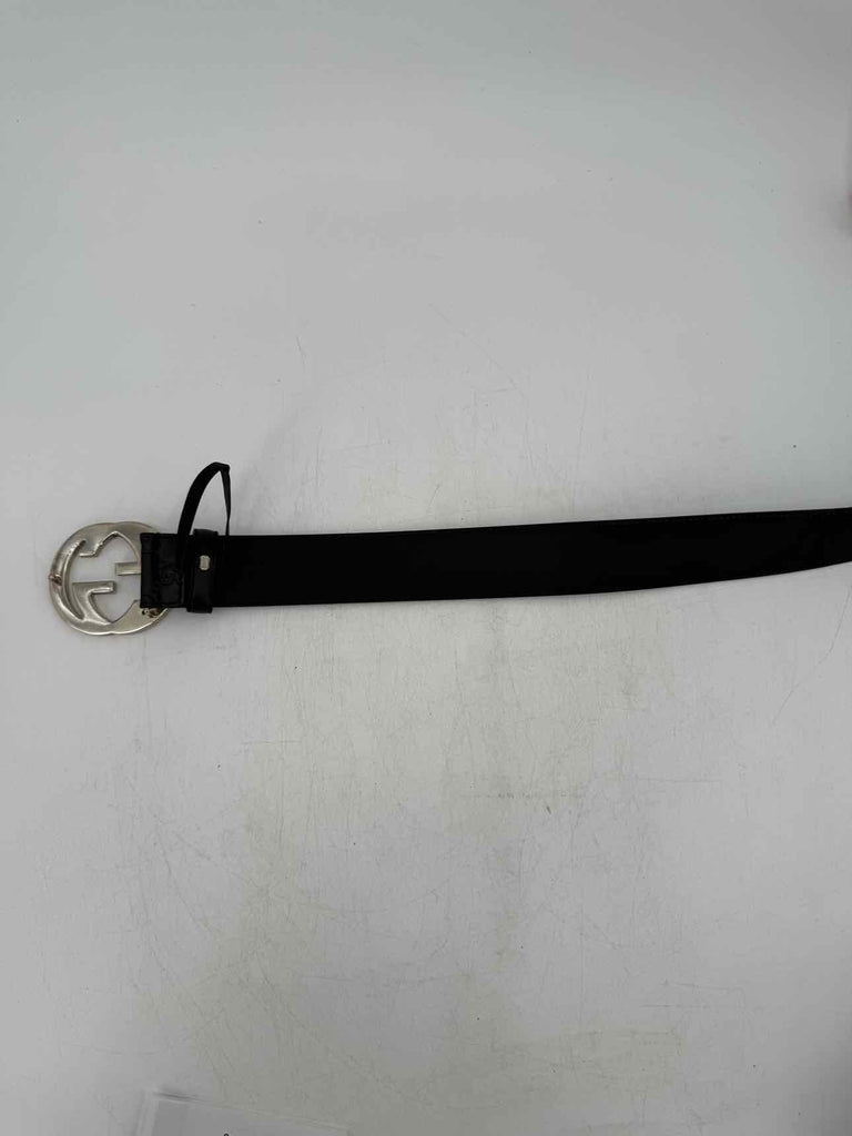 Gucci Belt "SILVER BUCKLE" Used Black Size 46