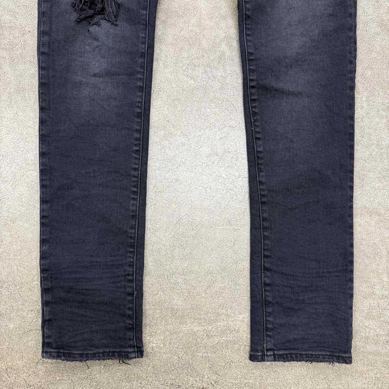 Purple Jeans &quot;RIPPED&quot; Black Used Size 32