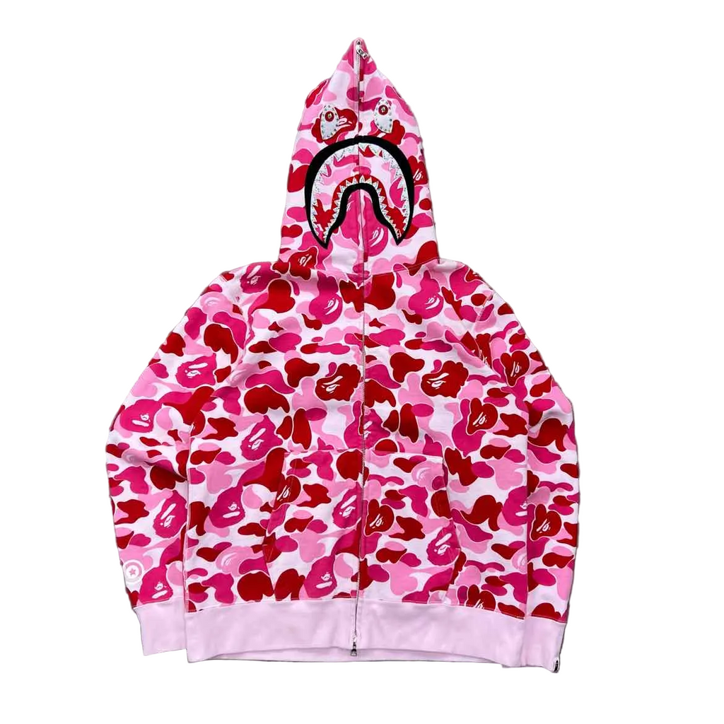 Bape Zip Up "ABC CAMO CRYSTAL" Pink Used Size L