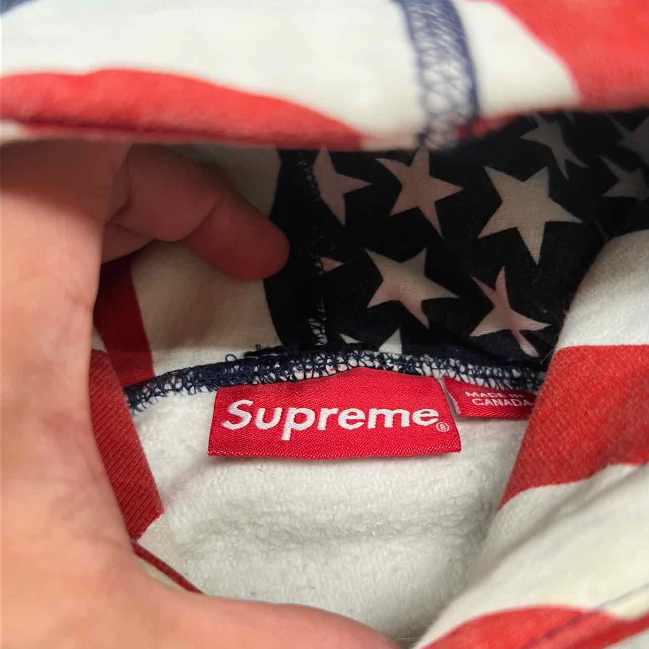 Supreme Hoodie &quot;AMERICAN FLAG&quot; Multi-Color Used Size S