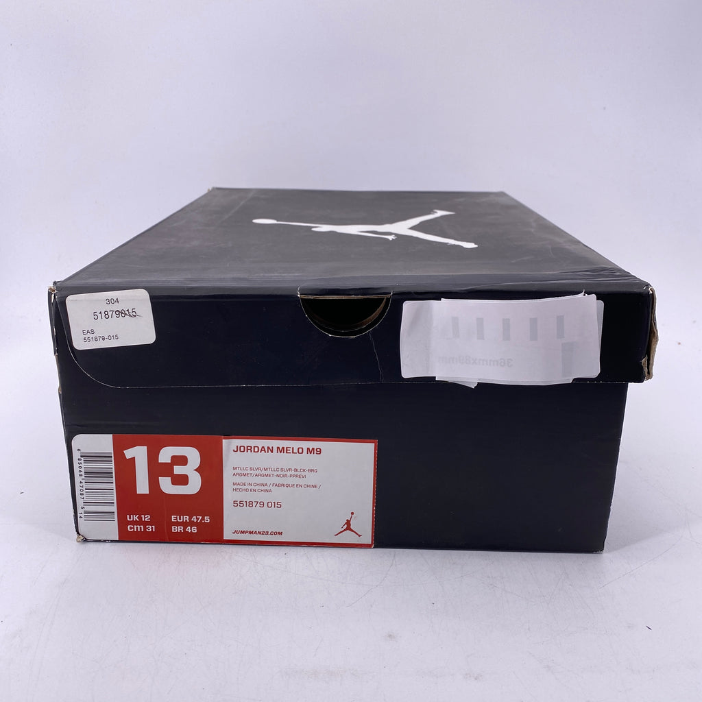 Air Jordan Melo M9 "Black Silver" 2012 Used Size 13
