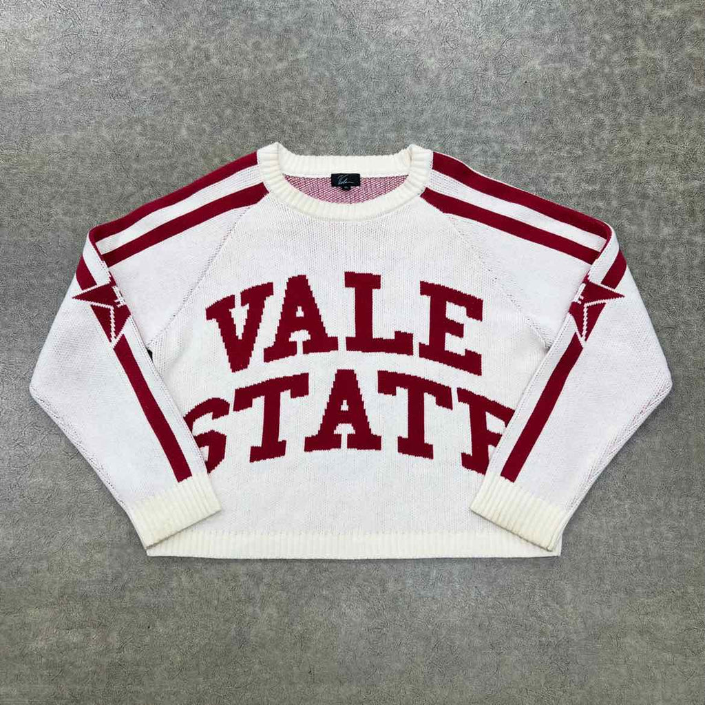 Vale Knit Crewneck "VALE STATE" Cream Used Size XL