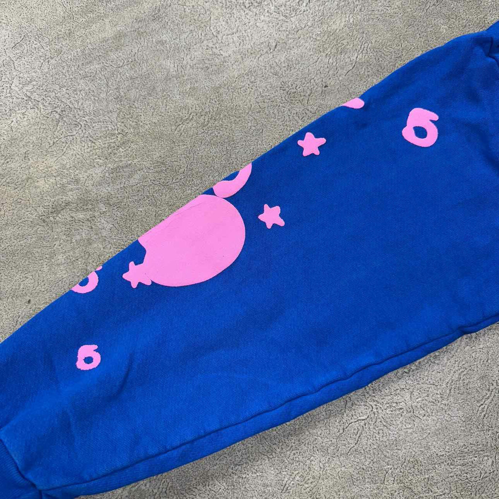 Sp5der Hoodie "BELUGA" Blue New Size L