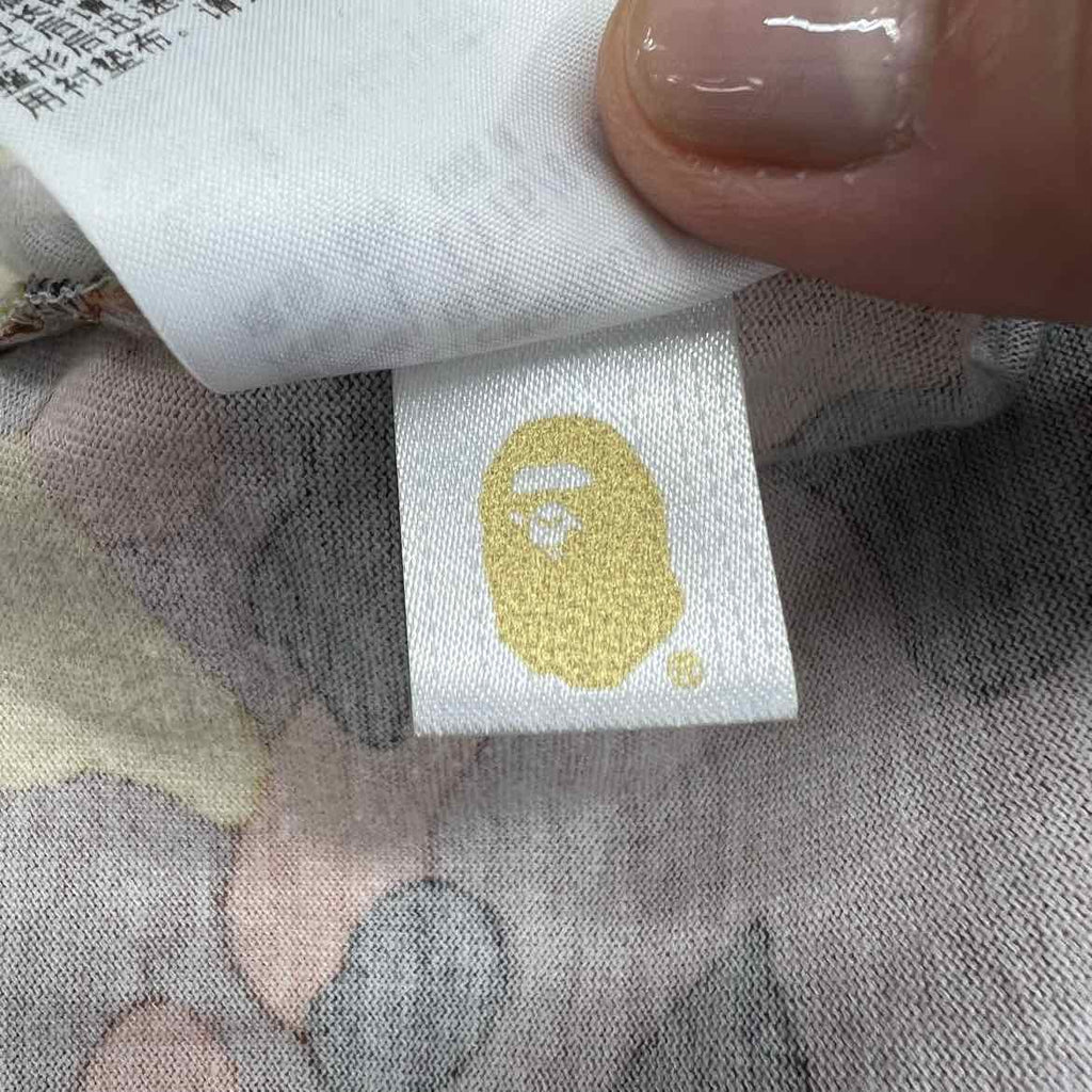 Bape T-Shirt "1ST CAMO APE HEAD" Yellow Used Size L