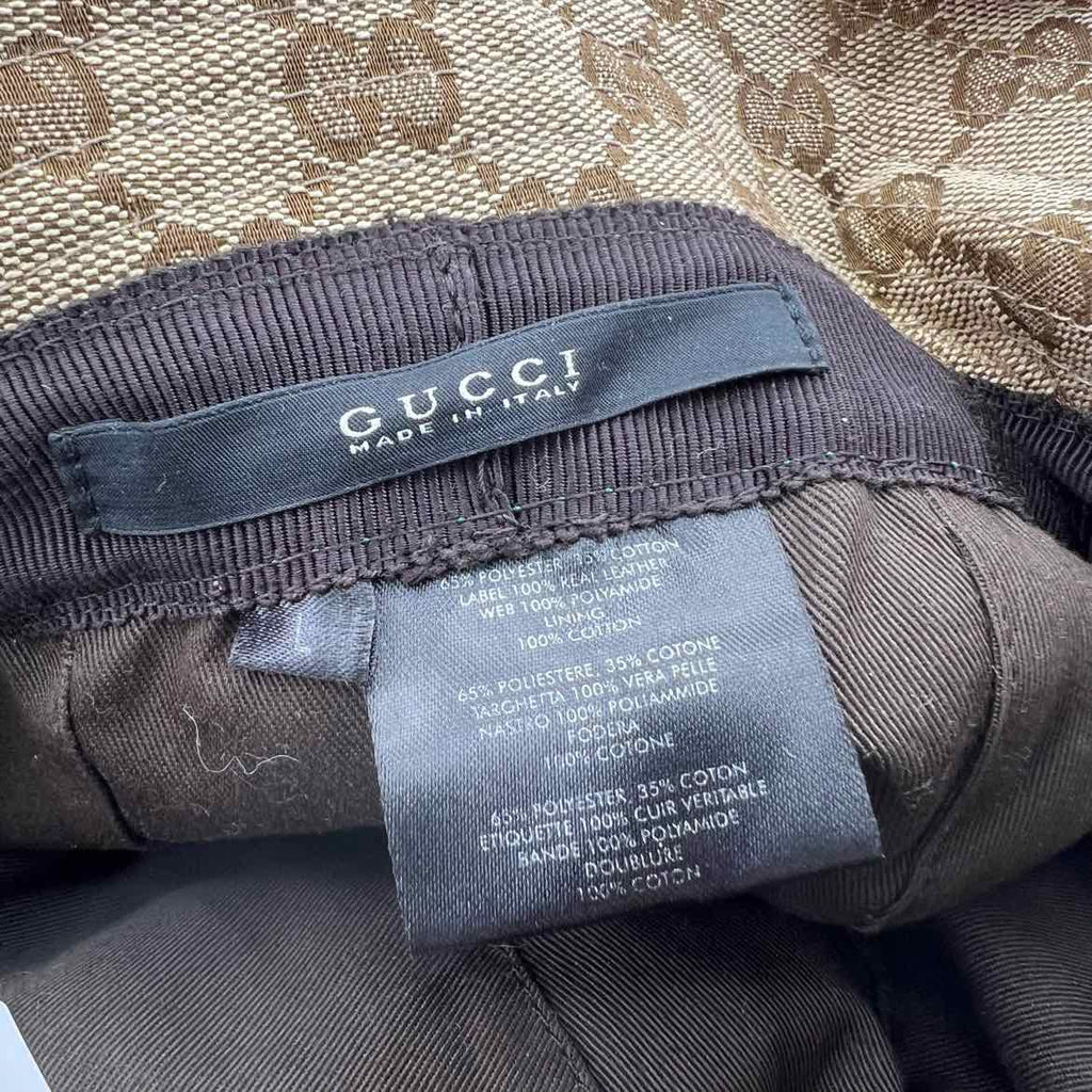 Gucci Bucket Hat "MONOGRAM" Used Brown Size L