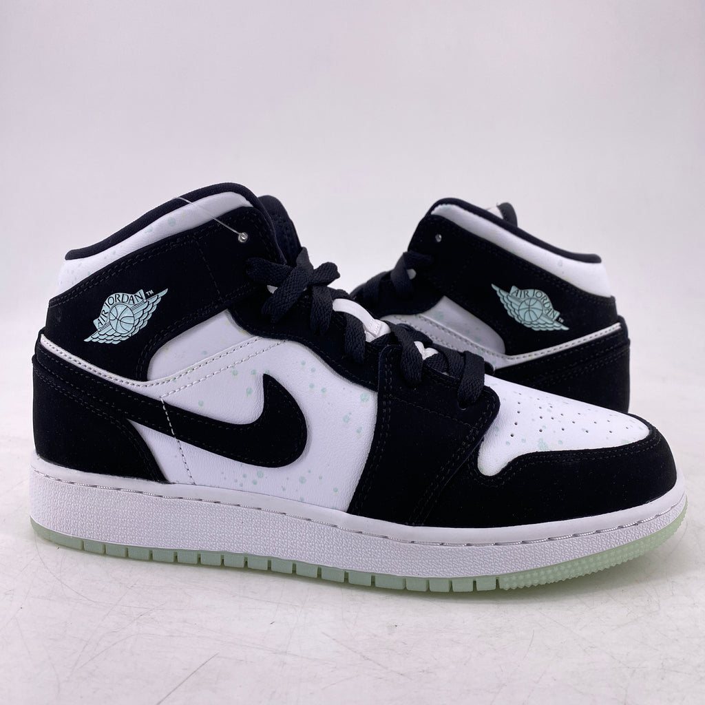 Air Jordan (GS) 1 Mid "White Black Teal" 2019 New Size 5.5Y