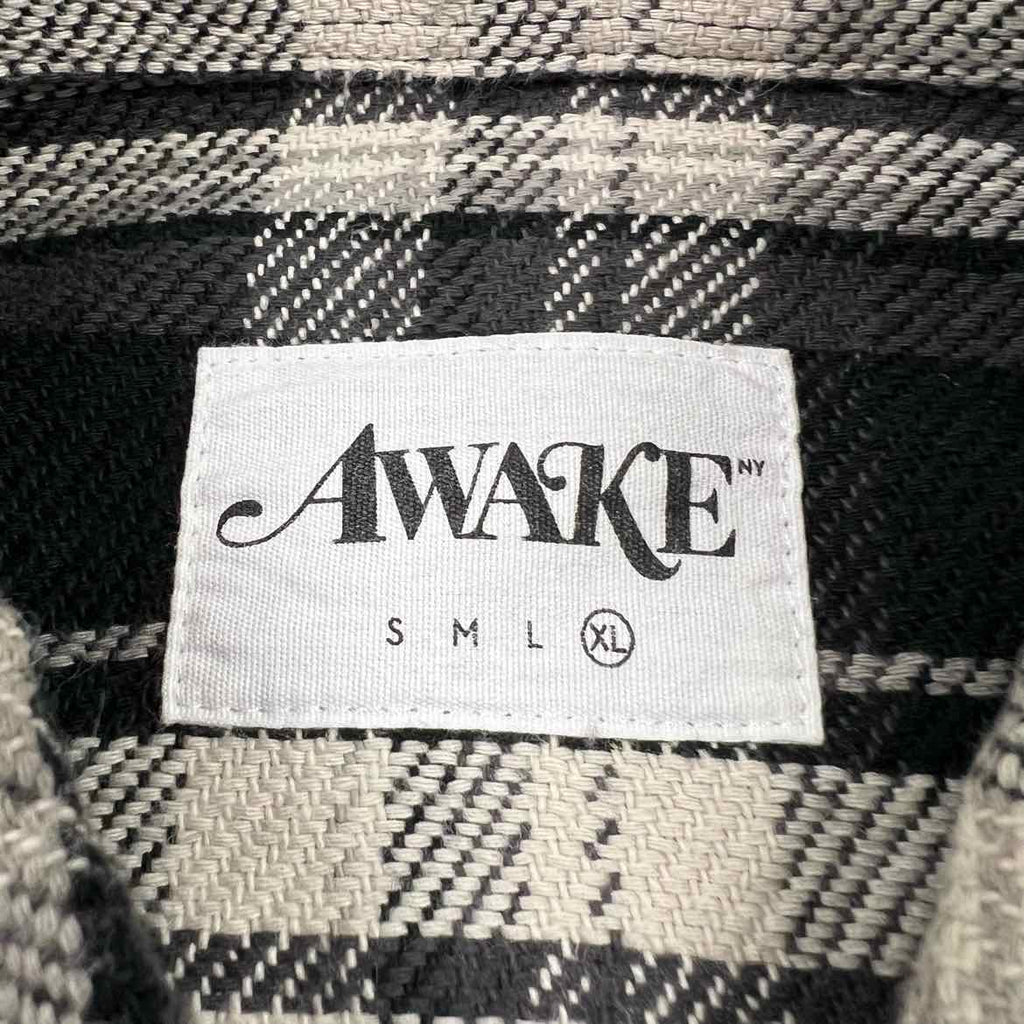 Awake Flannel "BARBED WIRE" Grey Used Size XL
