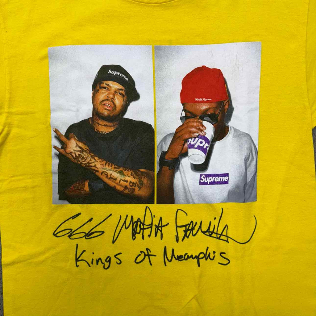 Supreme T-Shirt "THREE SIX MAFIA" Yellow Used Size M