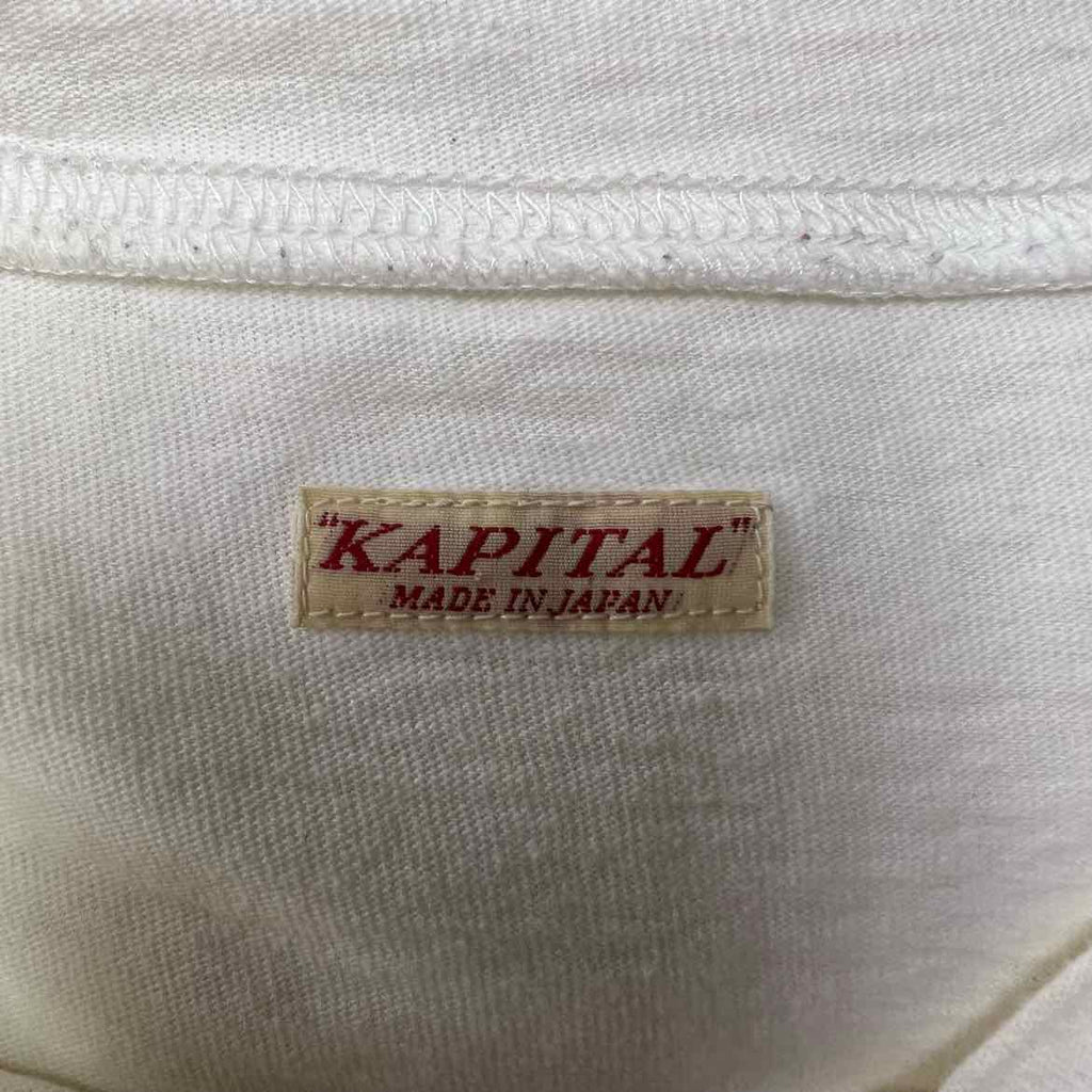 Kapital T-Shirt "PENNANT KOCHI & ZEPHYROS" White Used Size 3