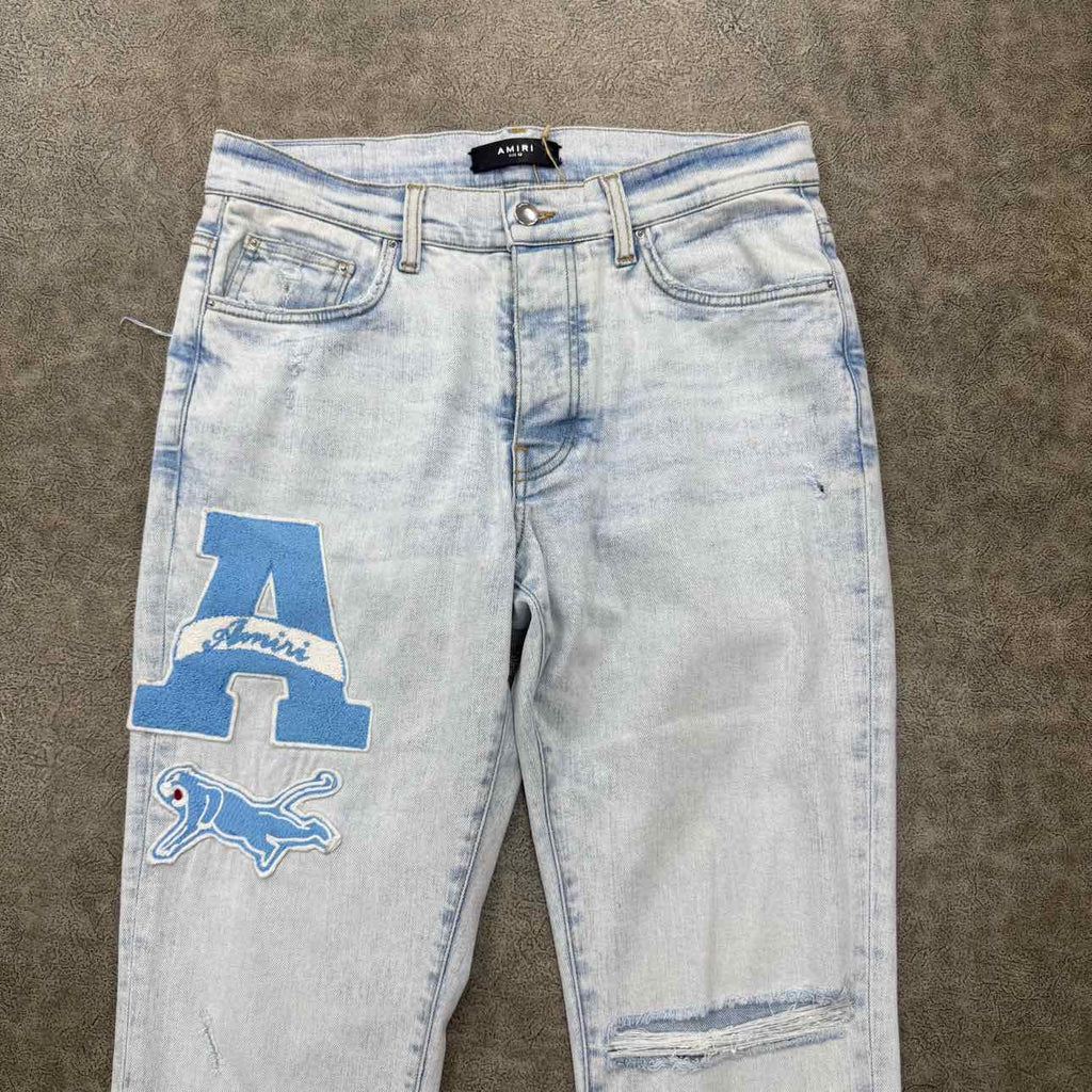 Amiri Jeans "COLLEGE LOGO" Blue Used Size 32