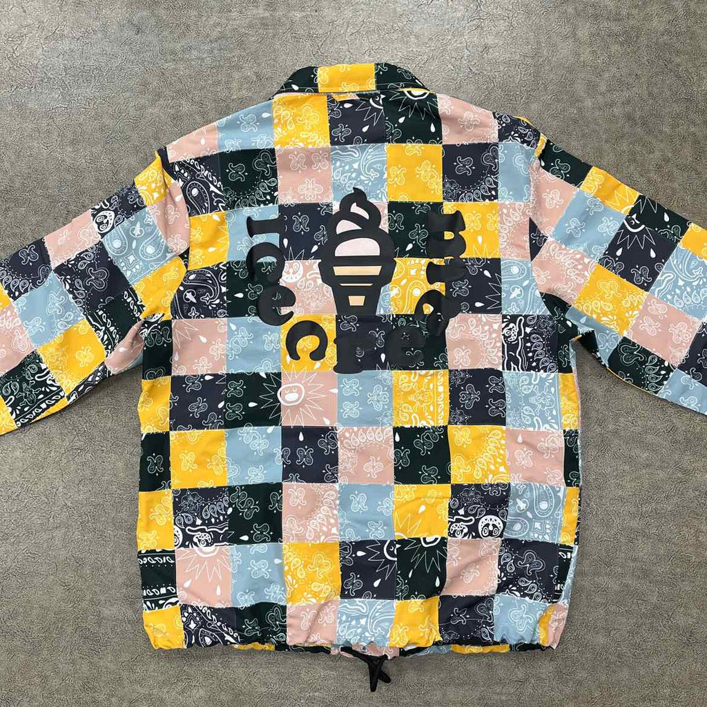 ICECREAM Coach Jacket "CREAMERY" Multi-Color New Size 2XL