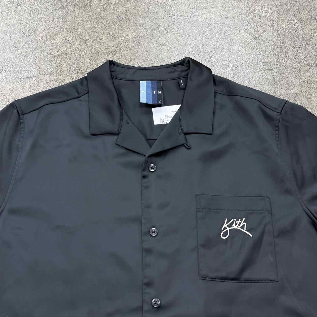 Kith Button Up "SATIN" Black Used Size XL