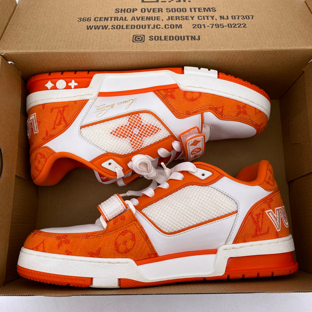 Louis Vuitton Trainer "Monogram Denim Orange"  Used Size 7.5LV