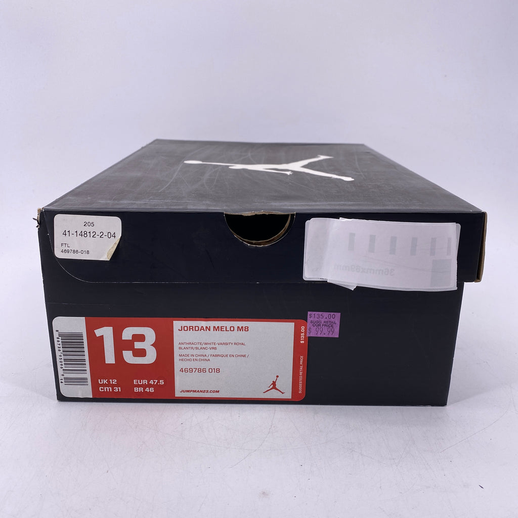 Air Jordan Melo M8 "Anthracite Varsity Royal" 2012 Used Size 13