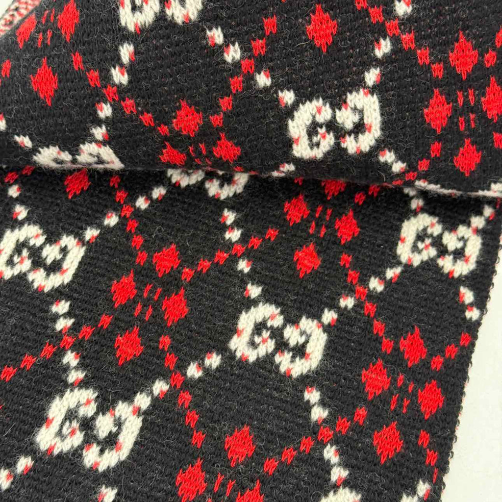 Gucci Scarf "SNOWFLAKE" Used Red