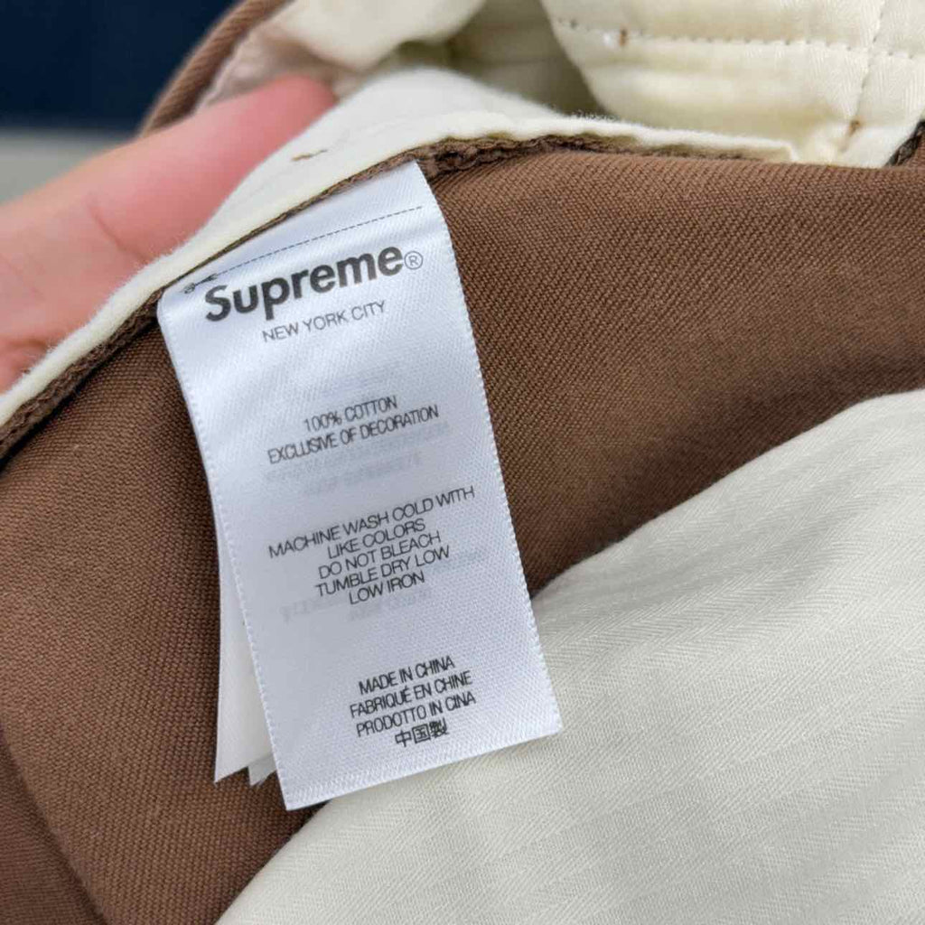 Supreme Pants "CHINO TWILL" Brown Used Size 32