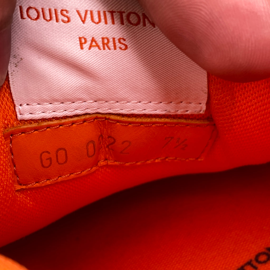 Louis Vuitton Trainer "Monogram Denim Orange"  Used Size 7.5LV