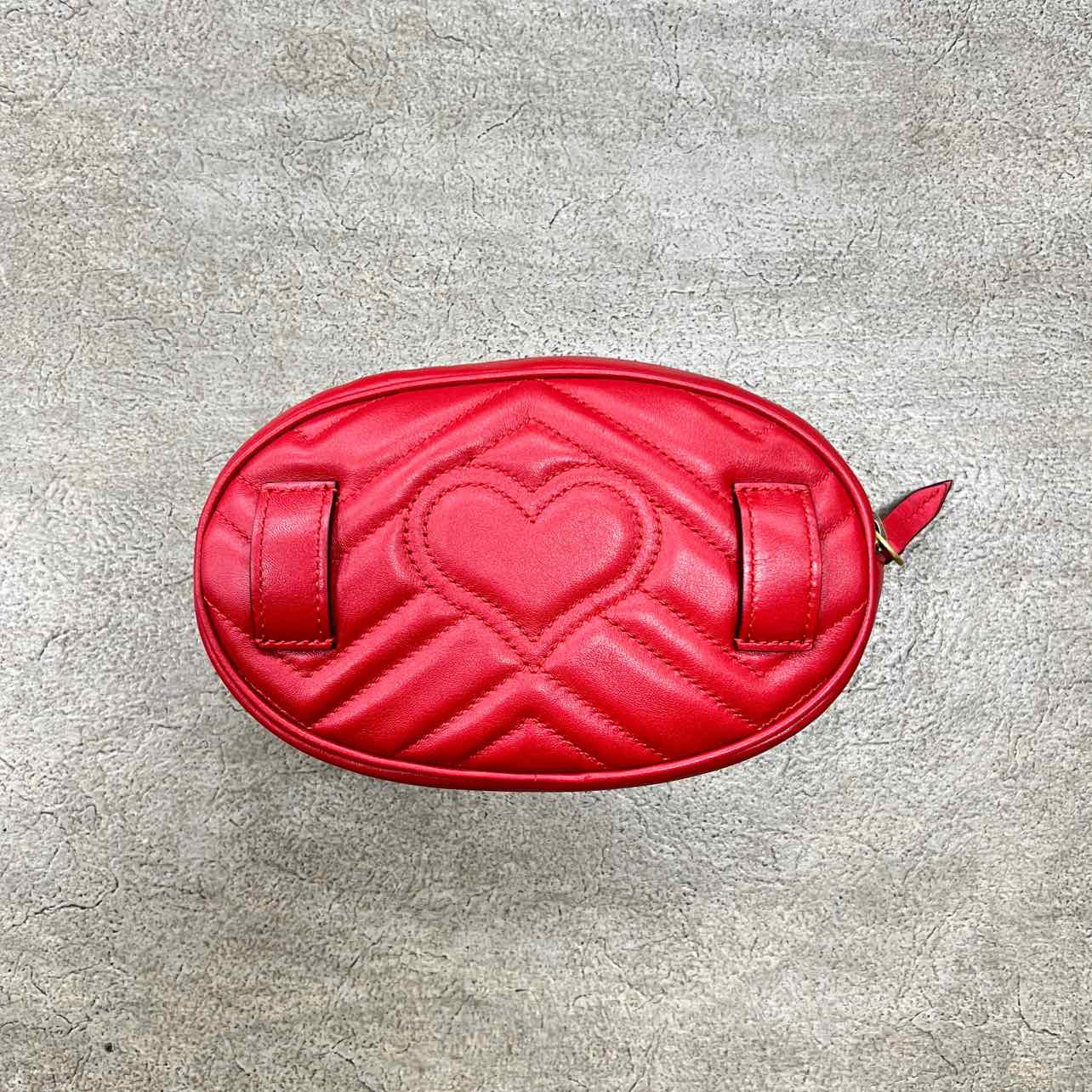 Gucci Belt Bag &quot;MARMONT MATELASSE&quot; New Red Size 38