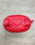 Gucci Belt Bag "MARMONT MATELASSE" New Red Size 38