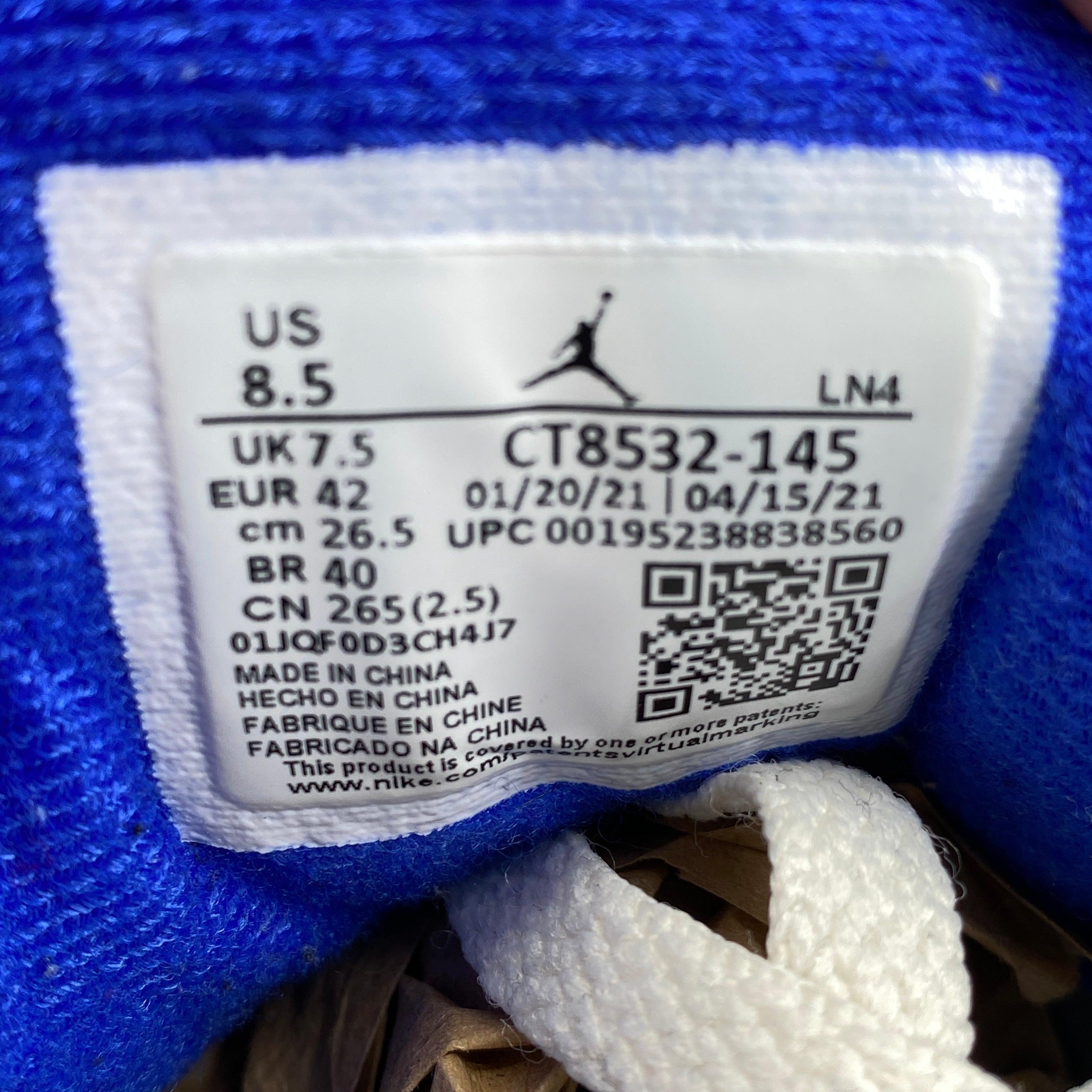 Air Jordan 3 Retro &quot;Racer Blue&quot; 2021 Used Size 8.5