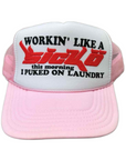 Sicko Trucker Hat "PUKED ON LAUNDRY" New Pink / White Size OS