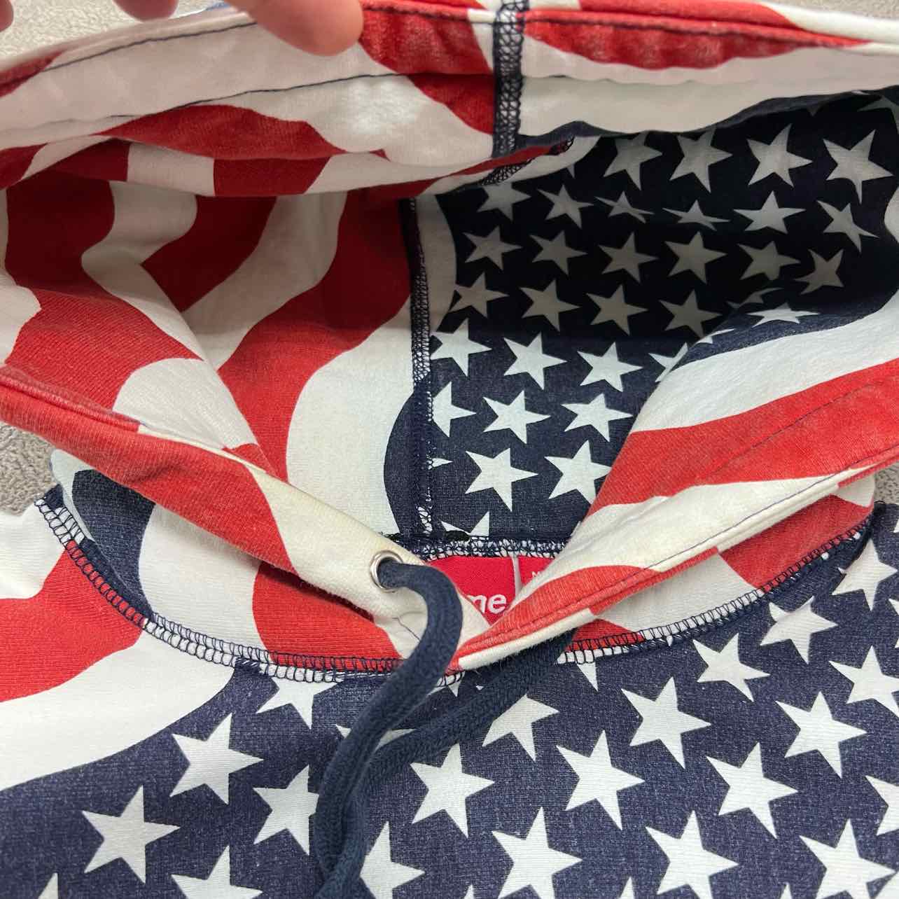 Supreme Hoodie &quot;AMERICAN FLAG&quot; Multi-Color Used Size S