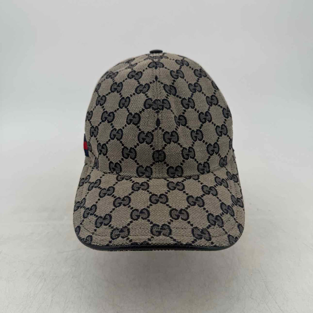 Gucci Strapback "MONOGRAM" Used Blue Size S