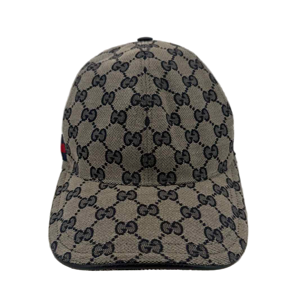 Gucci Strapback "MONOGRAM" Used Blue Size S