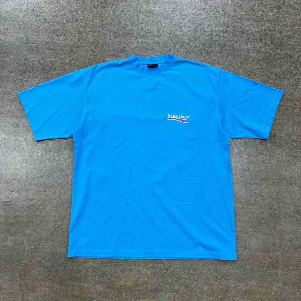 Balenciaga T-Shirt "CAMPAIGN" Blue Used Size M