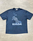 Rhude T-Shirt "LEOPARD" Navy Used Size XL