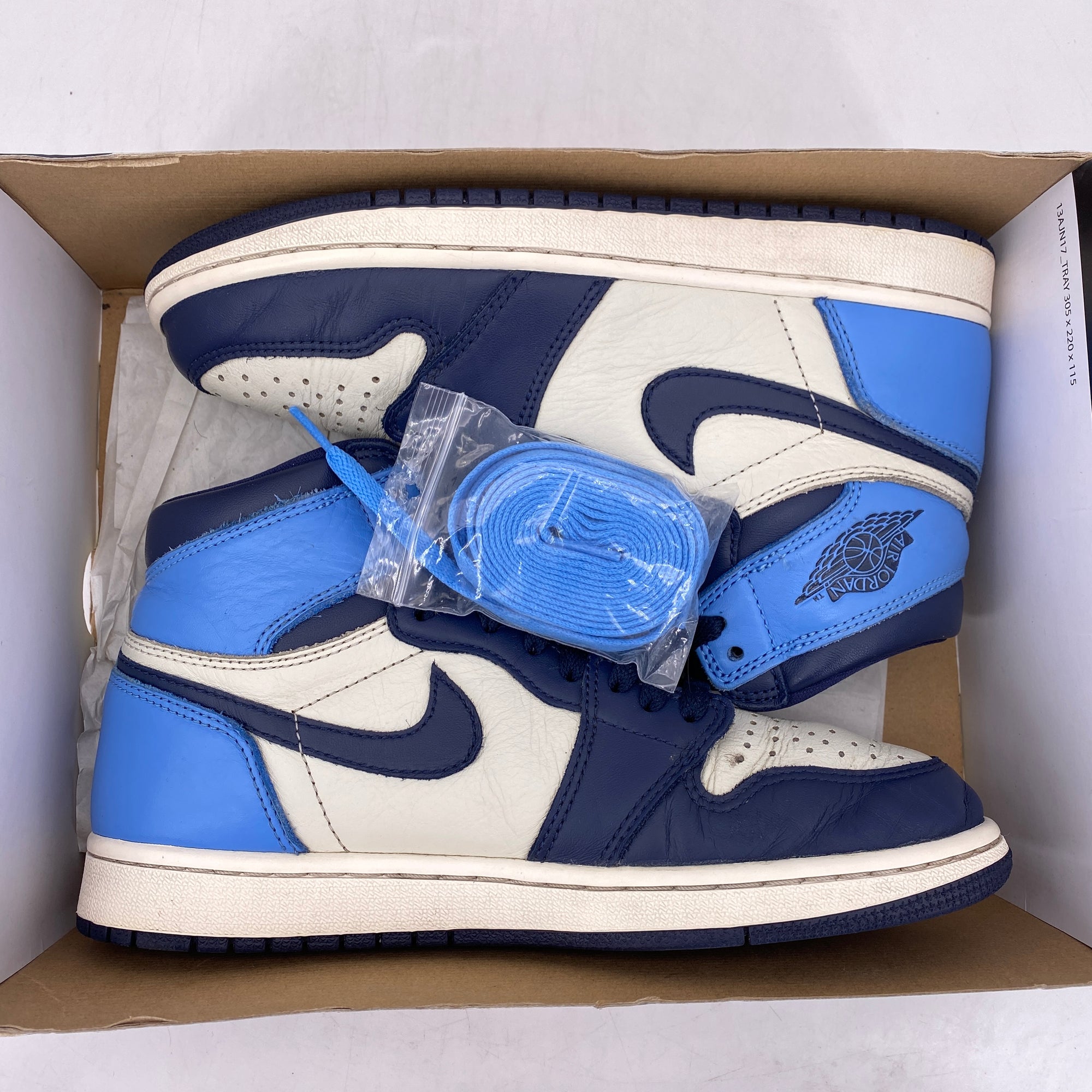 Air Jordan 1 Retro High OG &quot;Unc Obsidian&quot; 2019 Used Size 7.5