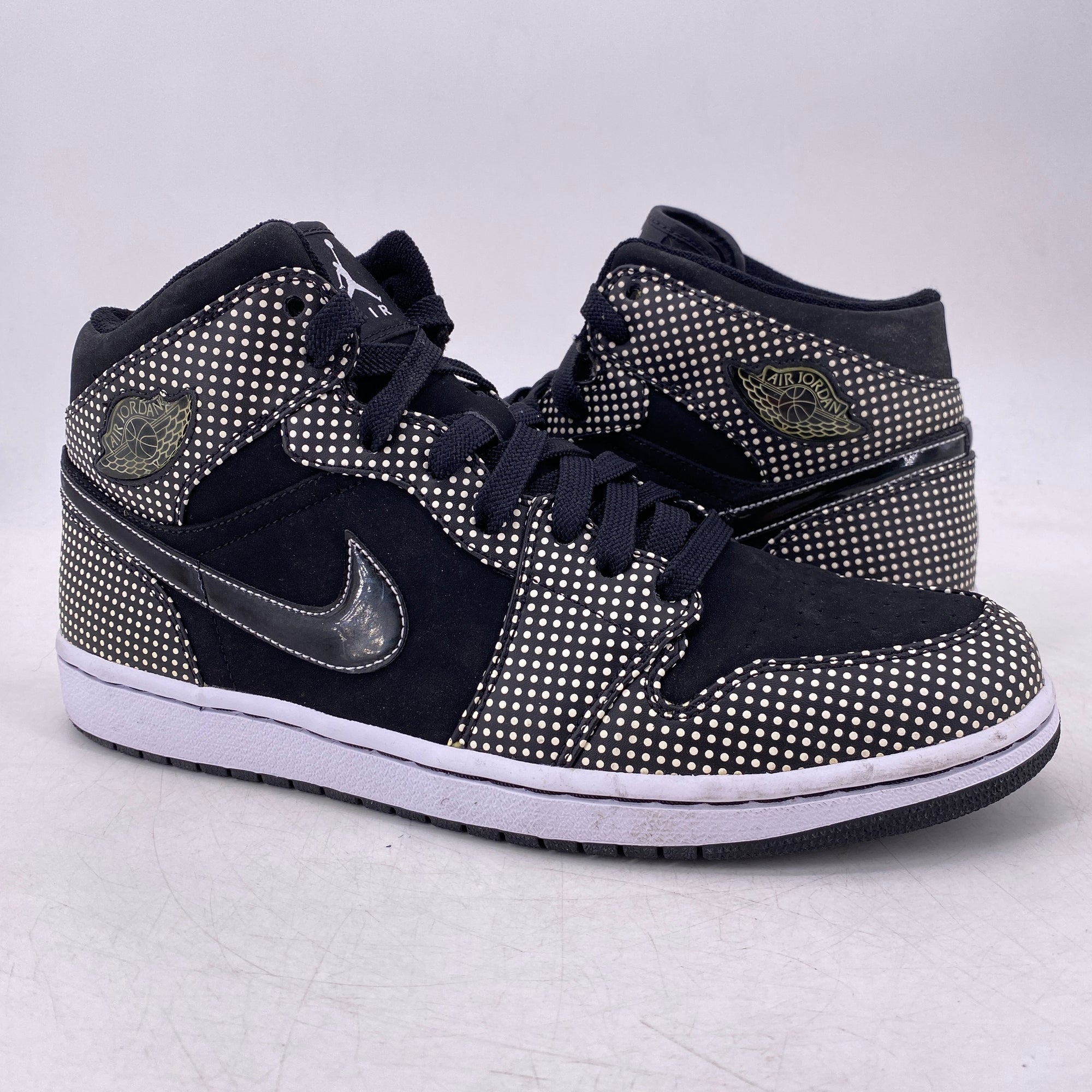 Air Jordan 1 Retro &quot;Polka Dot Black White&quot; 2009 Used Size 12