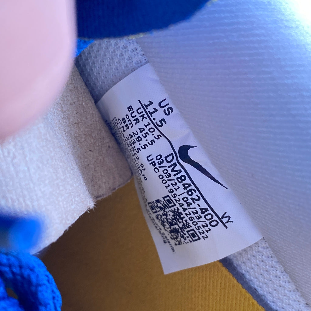 Nike Air Force 1 Low "Undefeated 5 On It Blue Yellow" 2021 New Size 11.5