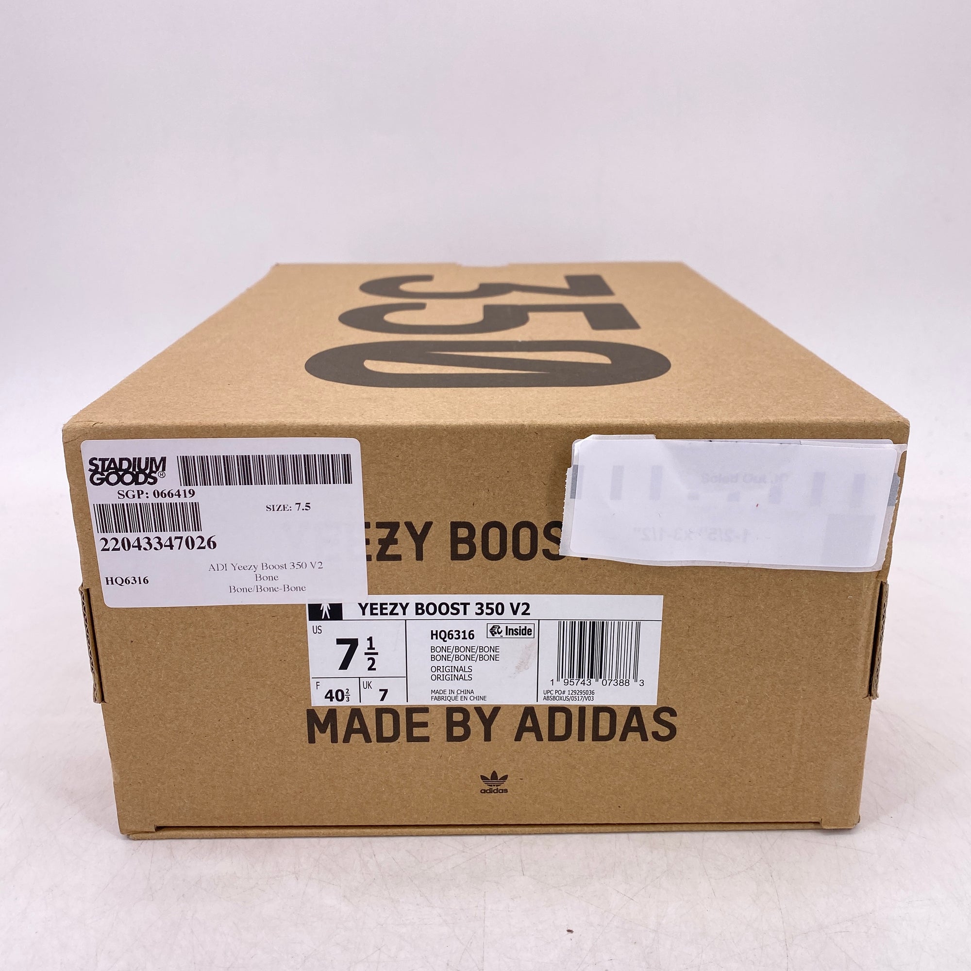 Yeezy 350 v2 &quot;Bone&quot; 2022 New Size 7.5