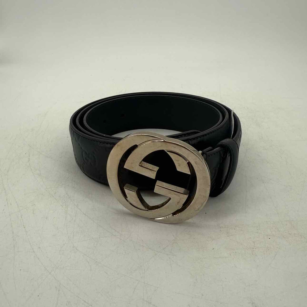 Gucci Belt "SILVER BUCKLE" Used Black Size 46